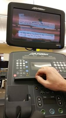 TVs at each aerobic machine