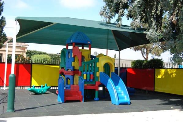 Safe playground with plenty of shade