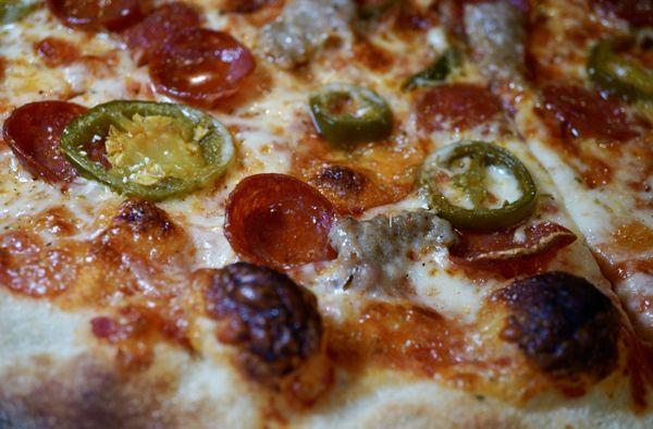 Pepperoni, Italian Sausage, jalapeños and mushrooms