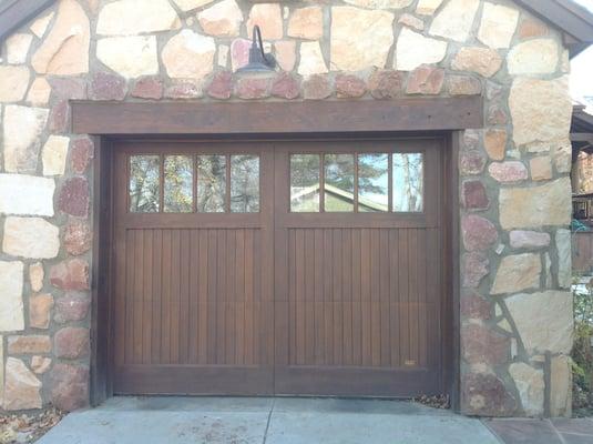 Carriage style wood garage door in Denver, CO