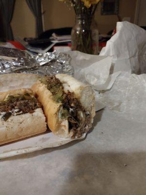 Cold steak and cheese sub