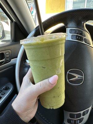 Sunshine greens smoothie $7.50