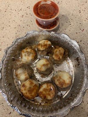 Stuffed mushrooms with marinara sauce