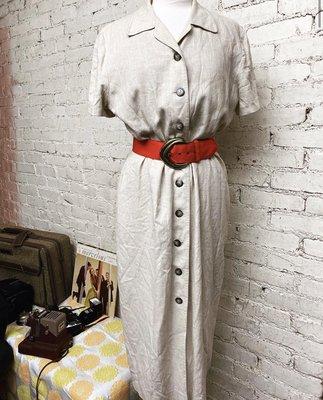 Stylish, vintage button down dress.