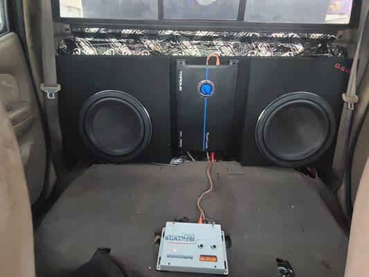 Installation of a Bass system for a Toyota Tacoma truck!