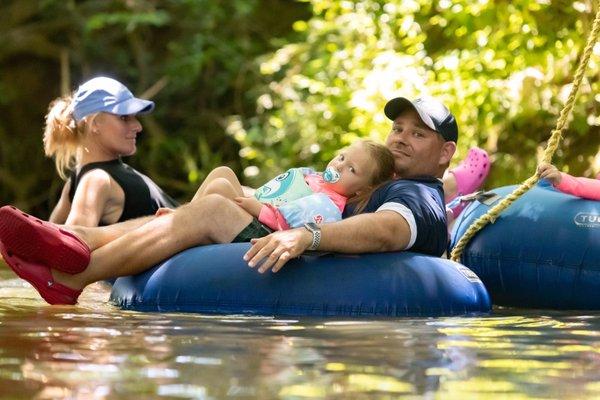 The end of the float, baby almost asleep.