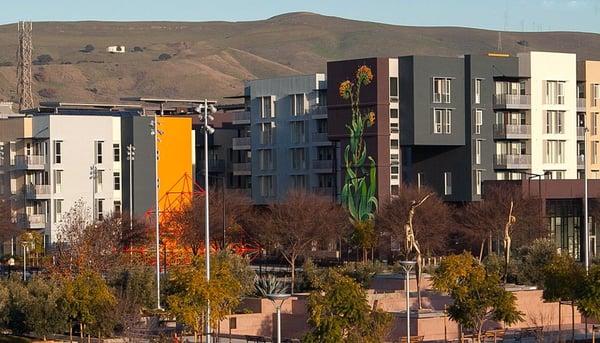 The Station District with the East Bay hills behind