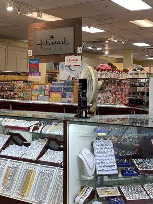 Jewelry and cards.   One stop shop.