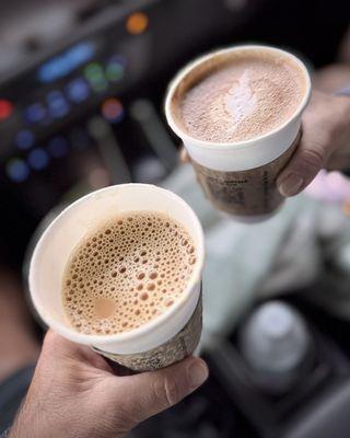 Hot coffee and a Spicy Mexican Mocha Latte