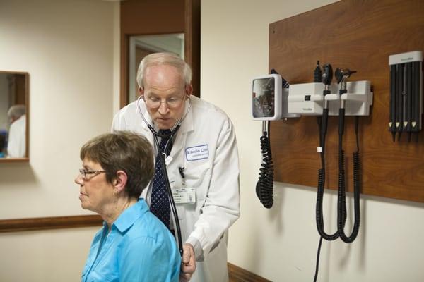 Dr. William Sullivan, Senior Physician in the Adult Diabetes Clinic, with a patient