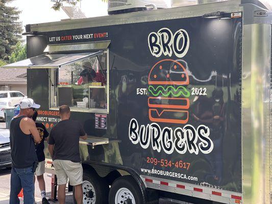 Outside of the Bro Burgers Food Trailer