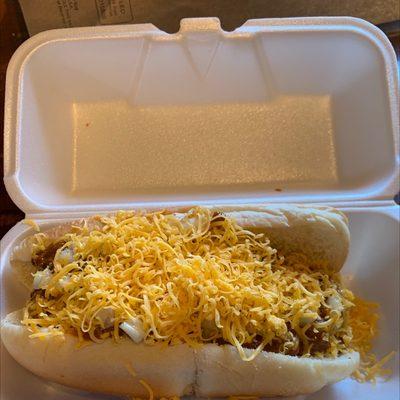 Chili cheese dog.. yum.