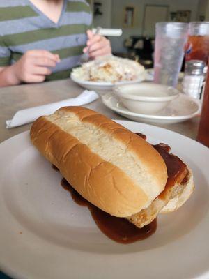 BBQ rib sandwich