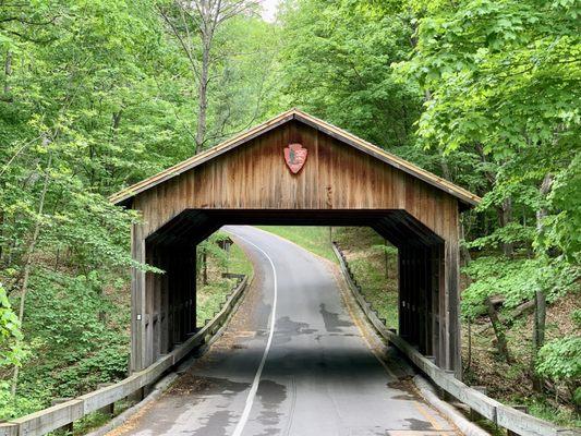 The famous Covered Bridge along Pierce Stocking Scenic Drive.