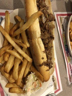 Cheese steak with fried onions