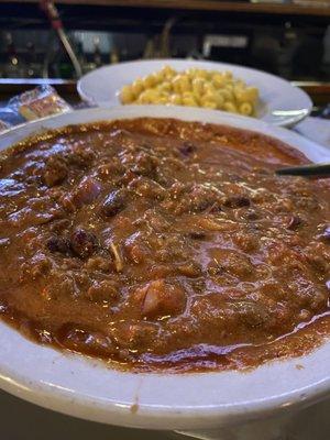 Cowboy chili and Mac n Cheese.