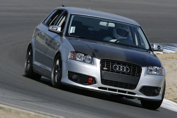 Shop project Audi A3 built for street and track use at Laguna Seca Raceway