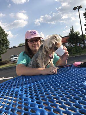 Are dog loved the ice cream!