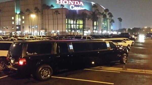 The Honda Center is a regular destination concert venue for many clients of Black Tie Limousine.