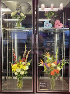 Premium fresh flower bouquets with premium birds of paradise (bottom).