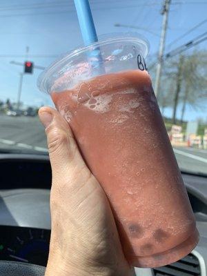 Raspberry Blended Drink with Crystal boba