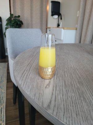 Complimentary mimosas