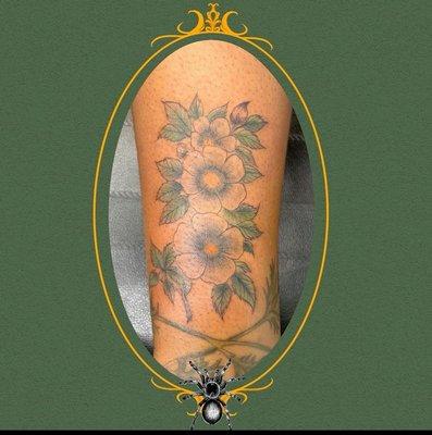 Cherokee Rose on Black Skin