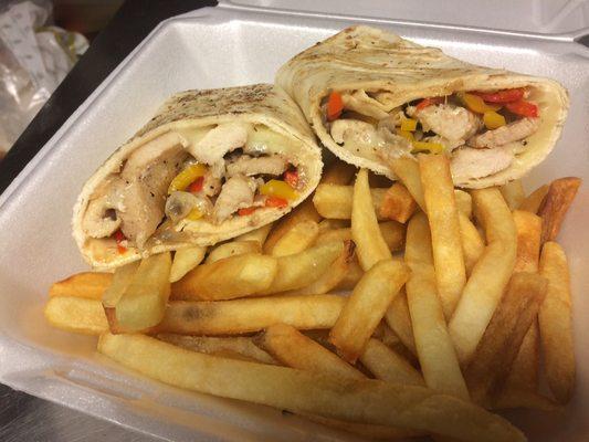 Chicken Philly wrap