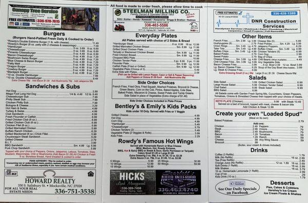 Menu 2 of 2