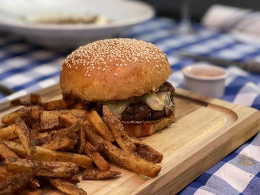 Claudette burger with great fries