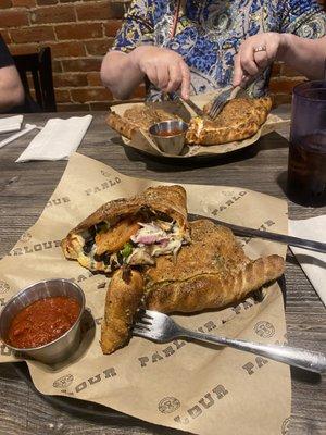 Huge calzones at Parlour.