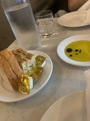 Complimentary bread and oil