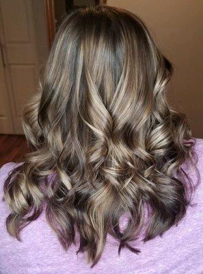 Caramel and chocolate Balayage.  By Nikkoel