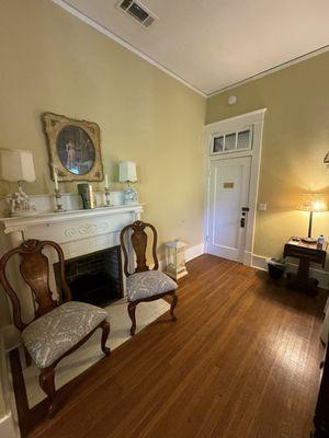 fireplace in skinner room