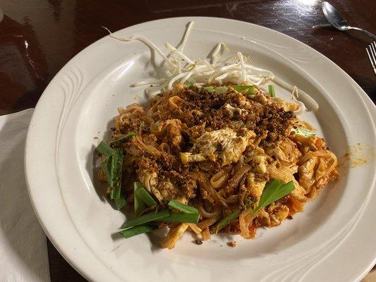 The Pad Thai with chicken. I promise it looks better when delivered. I started eating it before remembering to take a picture.