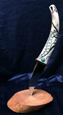 Hand Carved Elk Antler Natural Turquoise

Ted Miller - Cherokee