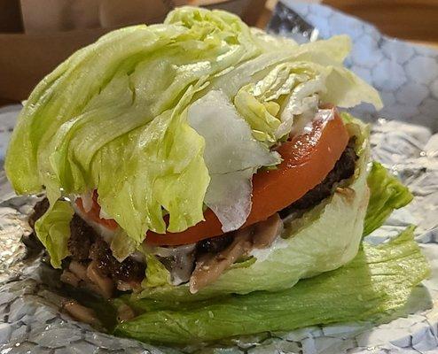 Bistro Burger in lettuce wrap.