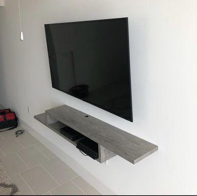 Contact SD TV MOUNTS and we'll mount your TV & your floating shelve.