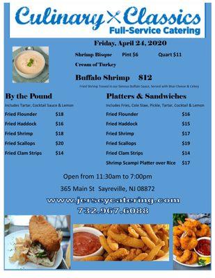 Fish Fry Menu