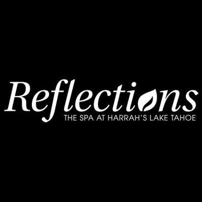 Reflections the Spa logo at Harrah's Lake Tahoe. Discover the finest health and beauty treatments from around the globe at Re...