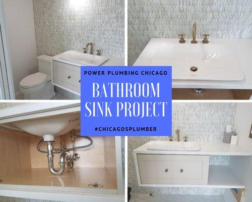 Bathroom Sink Project by Power Plumbing #ChicagosPlumber