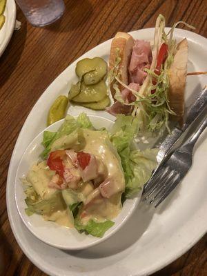 Salad & ham sandwich