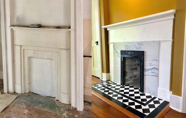 Downtown Savannah fireplace restoration.