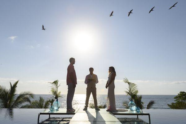 Chris and Courtney's wedding ceremony Casa Mis Amores in Sayulita.