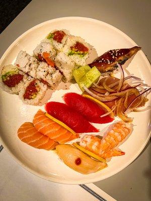 10pc Sushi and Spicy Tuna Roll - $20