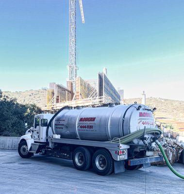 Pumping activated sludge at new construction site