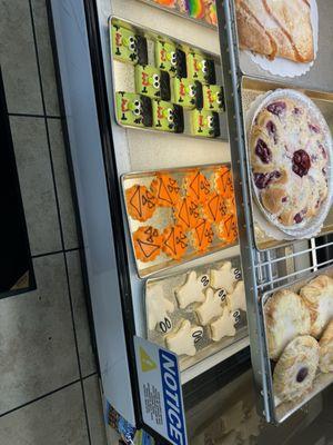 Fun Halloween cookies are available along with, my personal fav, the smiley face cookies. Can't ever go wrong with the smile. Yummy