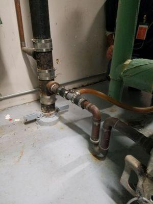 2 inch copper drain line repair