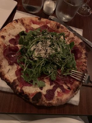 Prosciutto arugula pizza