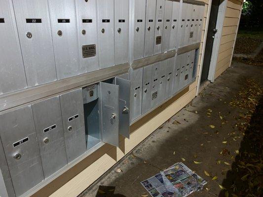 Other view of mail boxes.